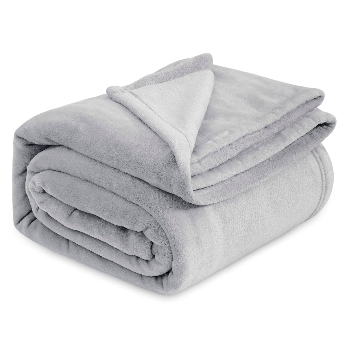 Bedsure Fleece Blanket California King Light Grey - Lightweight Plush Fuzzy Cozy Soft Bed Blanket, 102X96 Inches