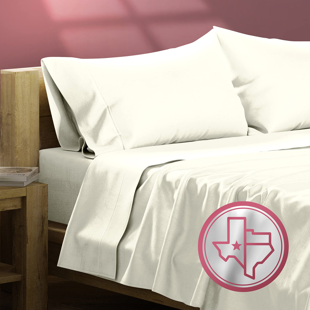 Texas Linen Co. Egyptian Cotton King Bed Sheets - 800 Thread Count 4 Pc Sand King Sheet Set, Sateen Weave Luxury Hotel Sheets, S