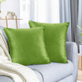 Nestl Throw Pillow Covers, Cozy Velvet Decorative Garden Green Pillow Covers 18 X 18 Inches, Soft Solid Couch Pillow Covers For
