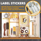 Spaceaid Bamboo Drawer Dividers With Inserts And Labels, Kitchen Adjustable Drawer Organizers, Expandable Organization For Home,