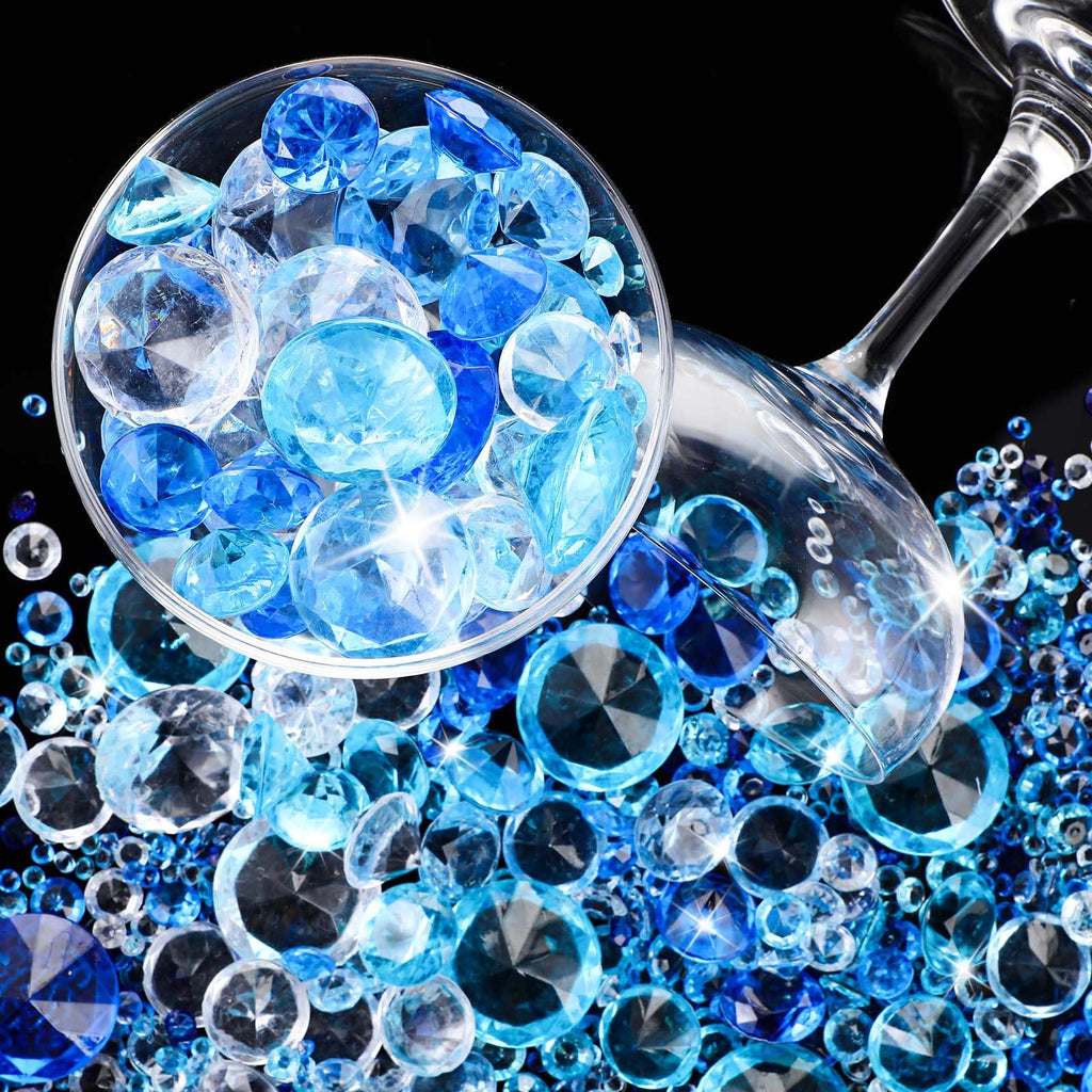 Hicarer 800 Pieces Diamond Decorations Acrylic Diamond Table Scatter Crystals For Table For Vase Fillers Party Table (Gradient B