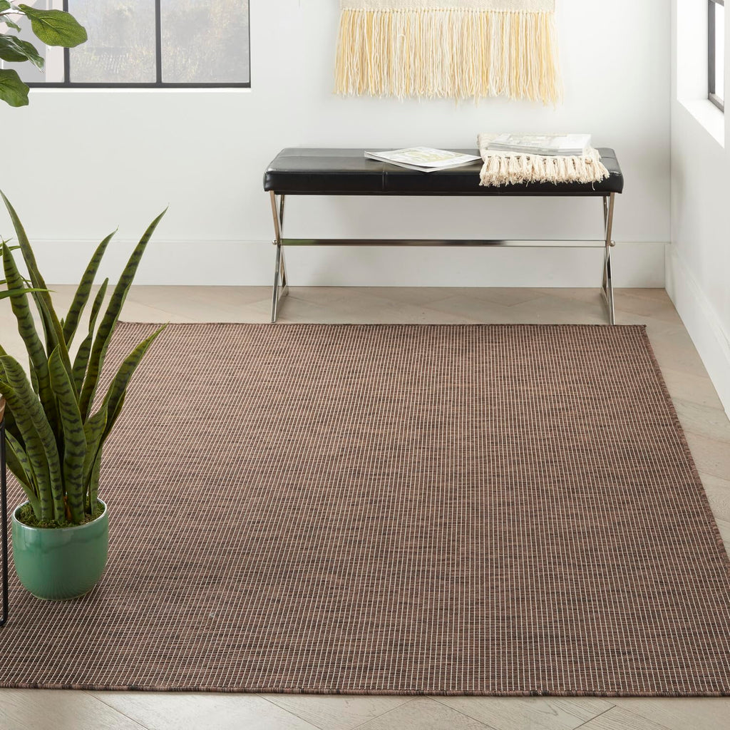 Nourison Positano Indoor/Outdoor Natural 5' X 7' Area Rug, Easy Cleaning, Non Shedding, Bed Room, Living Room, Dining Room, Backyard, Deck, Patio (5X7)