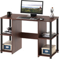 SHW 38-Inch Home Office Wood Desk with Double Sided Shelves, Cherry