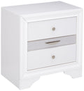 Acme Naima Square Wood 3-Drawers Bedroom Nightstand in White