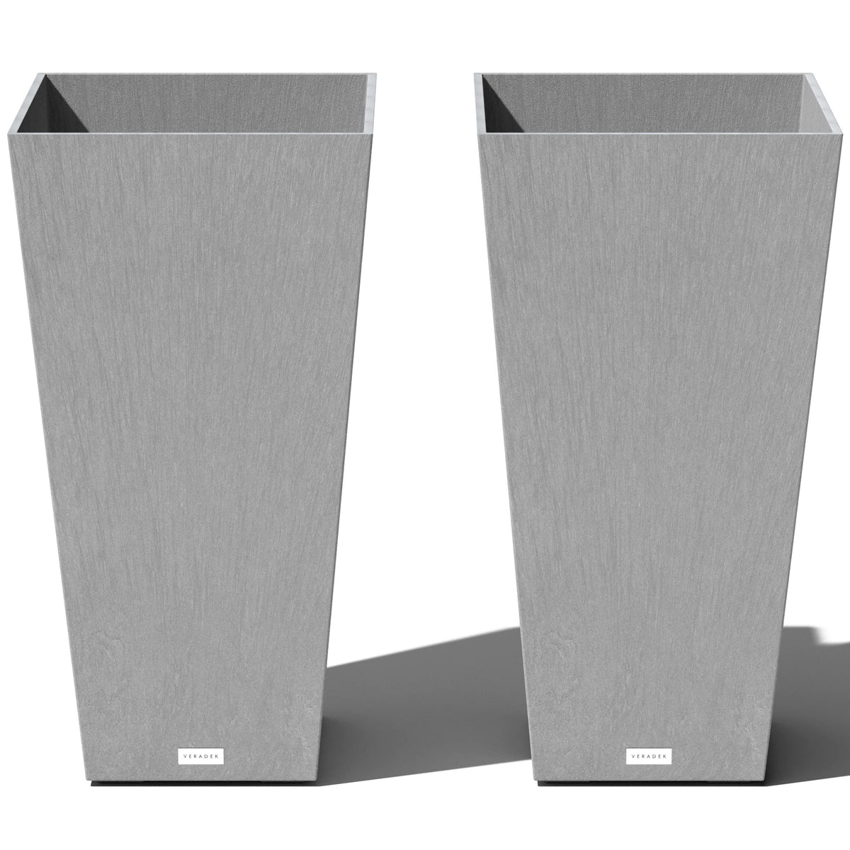 Veradek V-Resin Indoor/Outdoor Taper Planter, Set Of 2 (30 Inch, Grey)