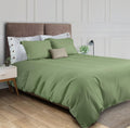 White Classic Sage Green Duvet Cover King Size, Microfiber Duvet Cover With Zipper, Duvet Cover Set With 2 Pillow Shams, Luxury