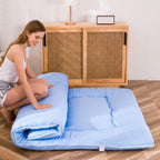 Maxyoyo Japanese Floor Mattress Futon Mattress, Roll Up Mattress Thicken Sleeping Pad Foldable Mattress Topper Guest Mattress Fo