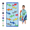 Microfiber Beach Towel for Kids - Thin and Large (30x60) - Shark - Absorbent, quick dry, sand free, lightweight, blanket - toddl
