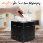 Autumn Alley Farmhouse Black Metal Tissue Box Cover - Industrial Galvanized Metal Tissue Box Holder - Modern Style Decor -Matte