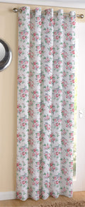 AIRWILL Cotton Small Pink Rose Designed Blackout and Room Darkening 7ft Door Curtains Pack of 1 pc. (Floral  Pink)