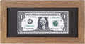Space Art Deco, Gold Textured Dollar Bill/License Holder Frame in Black Mat, Money/Check Holder, Tempered Glass, Easel Stand for