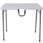 Flash Furniture Kathryn 2.79-Foot Square Bi-Fold Granite White Plastic Folding Table with Carrying Handle, 34" Square