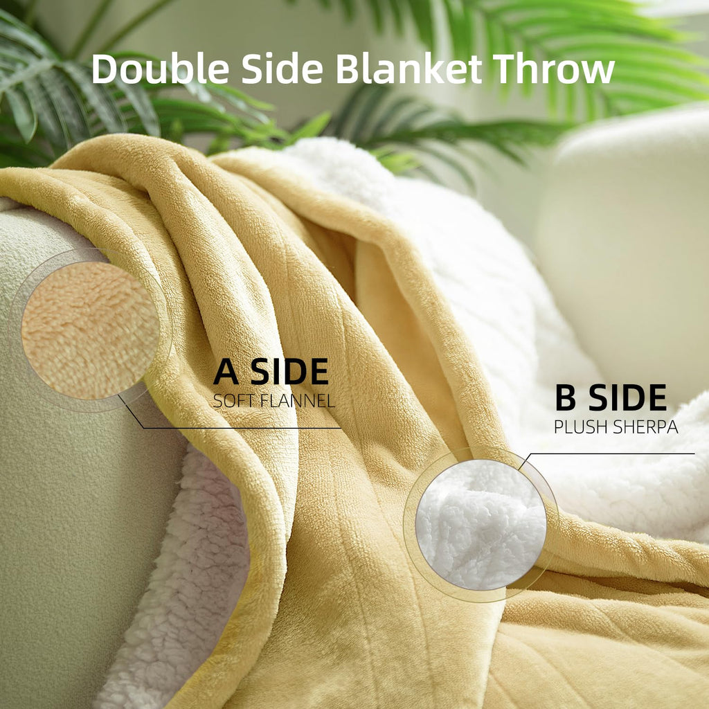 Gotcozy Heated Blanket Electric Throw 50''X60''- Soft Silky Plush Electric Blanket With 4 Heating Level & 3 Hour Auto Off Heating Blanket, Etl Certified Machine Washable (Yellow)