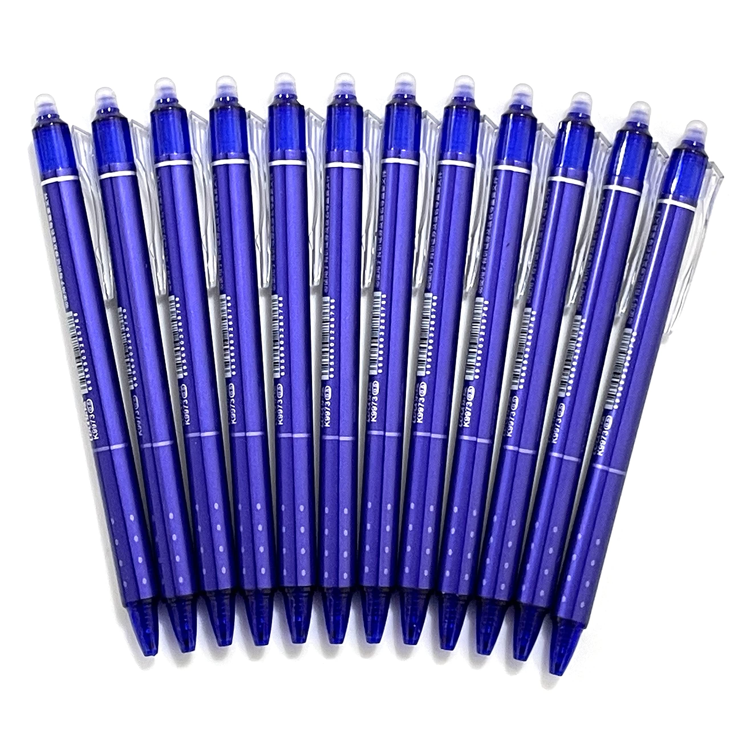 Sencoo 12 Pack Erasable Blue Gel Pens Retractable Erasable Blue Ink Rollerball Pens Students Stationery Office Pens School Prize