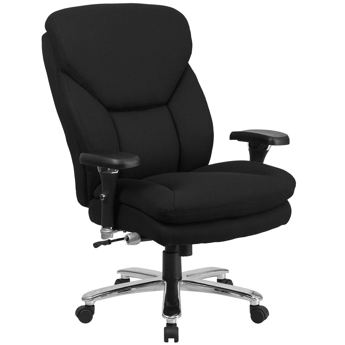 Flash Furniture Hercules Series Swivel Office Chair with Extra Wide Seat, Ergonomic High-Back Executive Chair with Padded Seat and Arms, Black