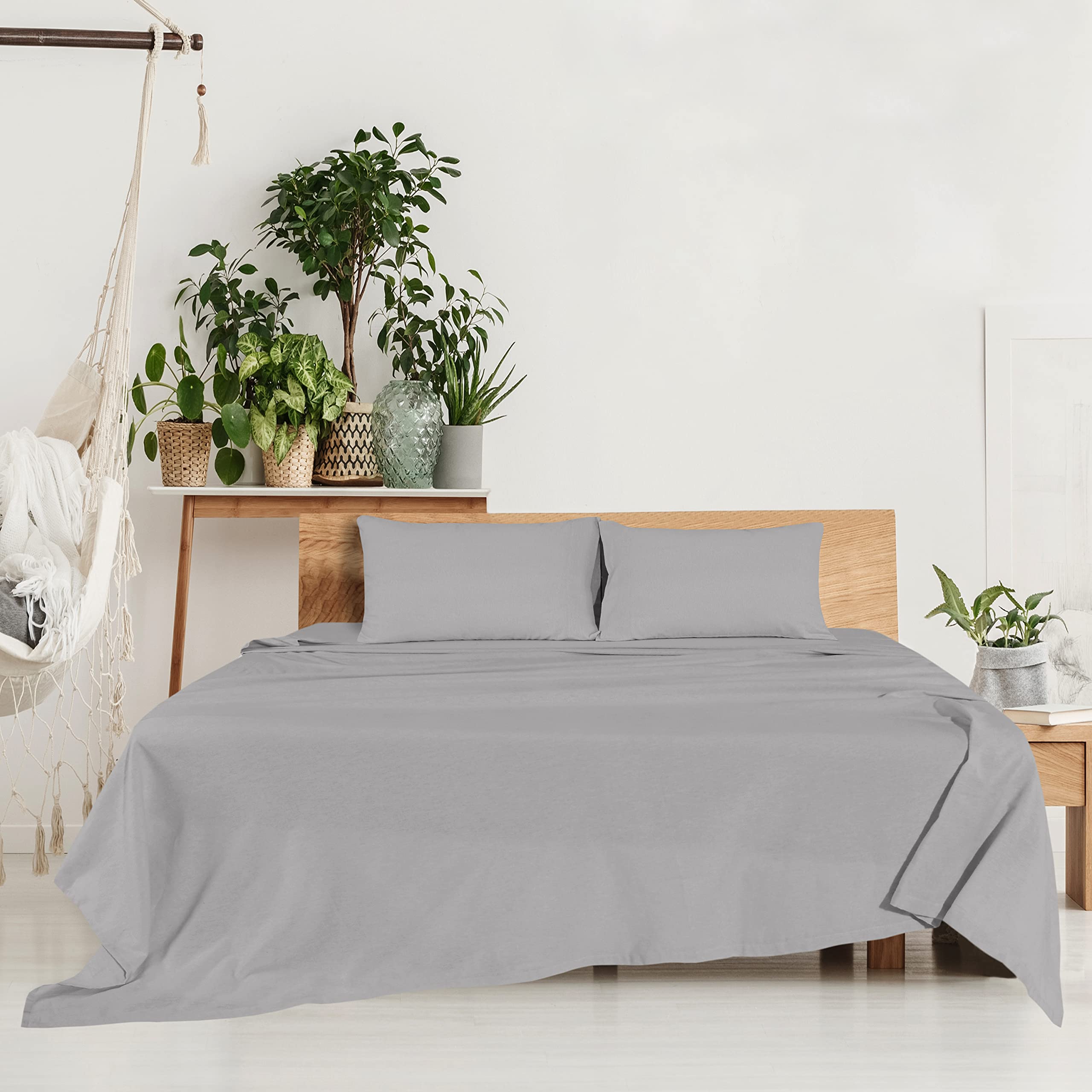 Sleepdown 100% Cotton Flannel Sheets Twin - Super Soft, Heavyweight, Double Brushed, Anti-Pill Flannel Twin Sheets - 16'' Deep P