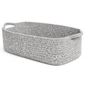 GIFTEXPRESS Gray Woven Basket  15 x 10 x 5 Cotton Rope Organizing Baskets for Baby Items or Cat & Dog Toys  Cute Soft Gift 