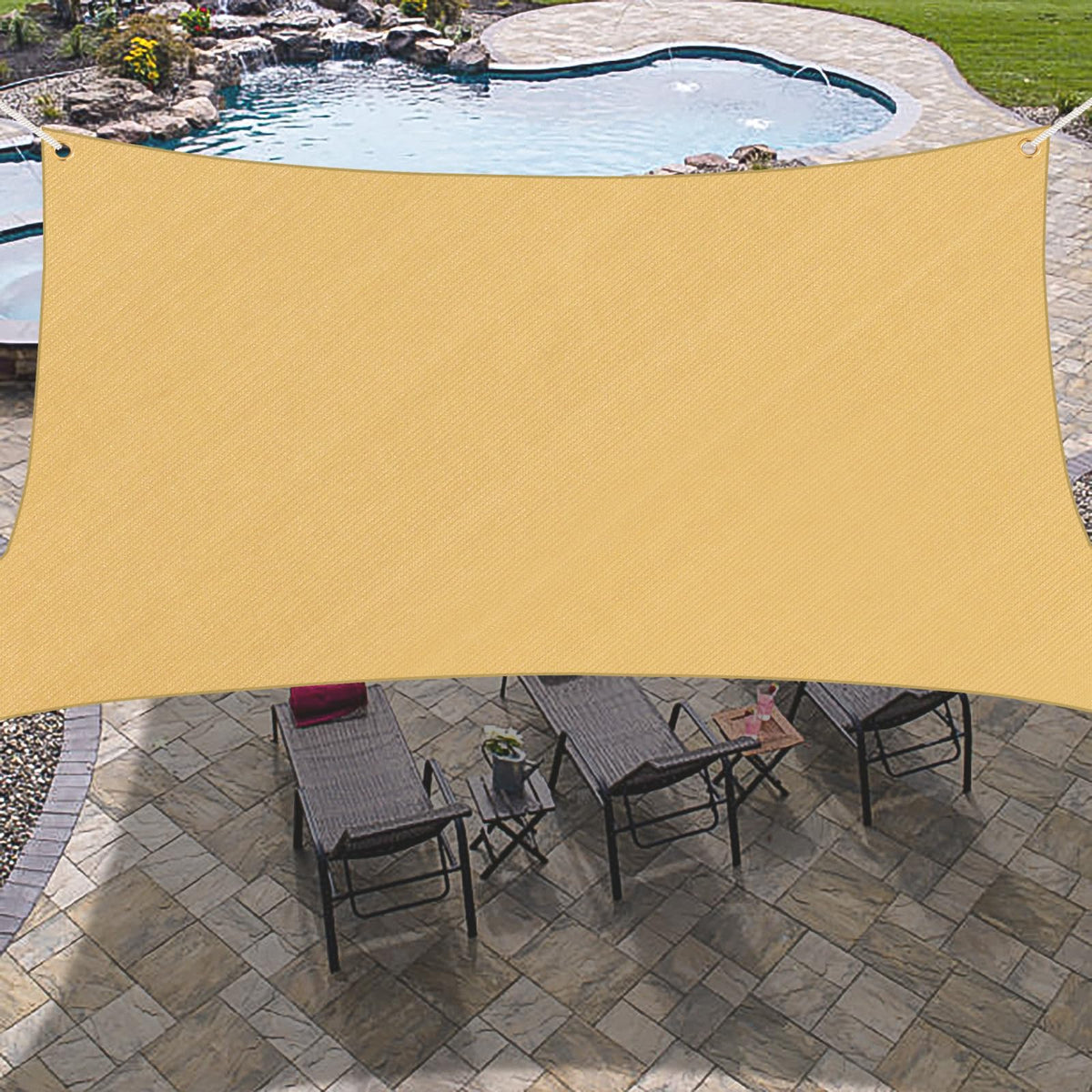 Outdoorlines Rectangle Sun Shade Sails For Patios 8 X 10 Ft (Straight Edge) Sun Uv Blocking Outdoor Canopy, Sunshades For Backya