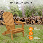 Vingli Wooden Folding Adirondack Chairs Set Of 2 For Outdoor, All Weather Foldable Fir Pit Chairs Clearance Patio Lounge Chairs For Lawn Garden Poolside, Capacity 350Lbs