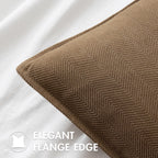Miulee Pack Of 2 Dark Brwon Decorative Pillow Covers 26X26 Inch Soft Chenille Luxurious Couch Throw Pillows Farmhouse Cushion Covers Euro Shams With Elegant Design For Sofa Bed Living Room Home Decor