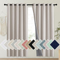 NICETOWN Brich Vintage Open Linen Weave Flax Thermal Curtains, 100% Blackout Curtains 72 Long for Dining Room, Soundproof Window