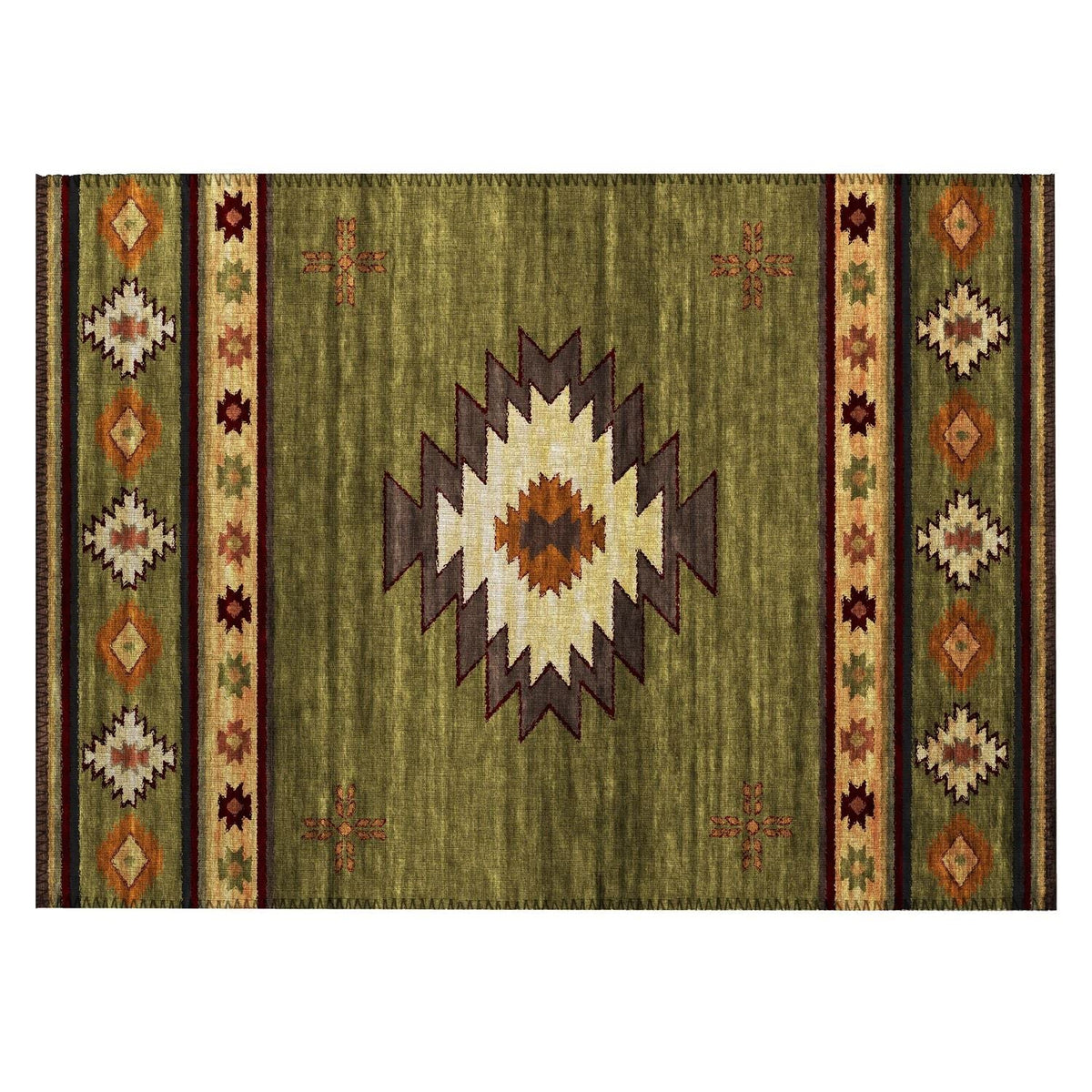 Phoenix Ph4 Green Southwestern Rug Rectangle 10' X 14'