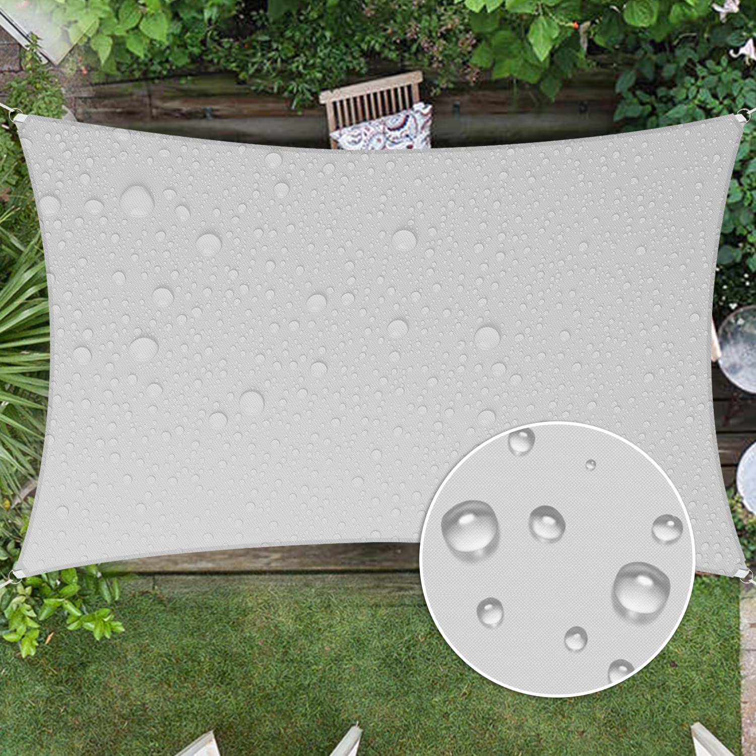 Windscreen4Less 14'X24' Waterproof Sun Shade Sail Rectangle Shade Canopy Cover Uv Block For Backyard Patio Deck Balcony Pergola