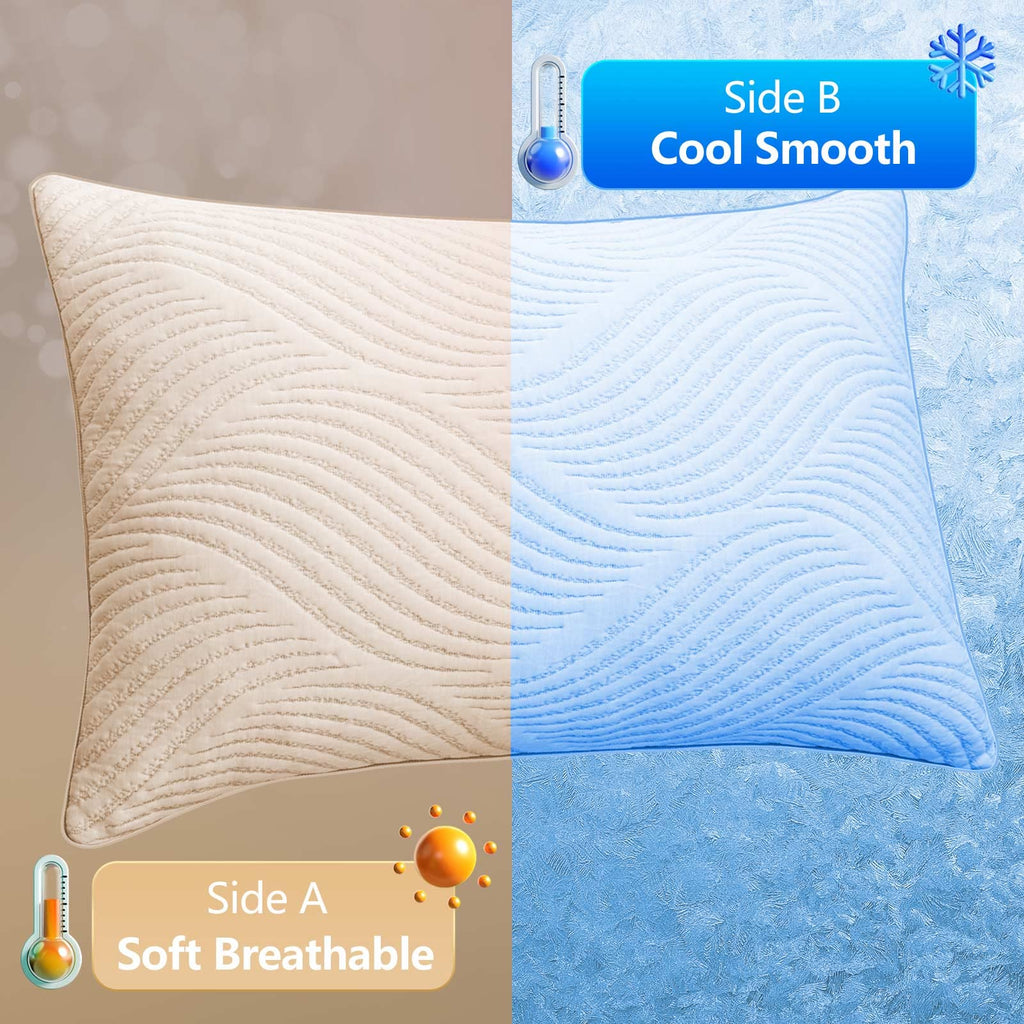 Smilereve Pillows King Size Set Of 2 Cooling Memory Foam Pillows For Sleeping Adjustable Firm Pillow For Back And Side Sleeper
