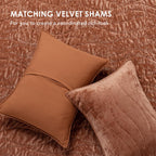Evergrace Luxury Velvet Quilt Queen Size, Ultra Soft Velvet Bedding Set, Lightweight Velvet Comforter For All Season, Wave Crush