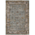 Modway Hisa Distressed Vintage Floral Lattice 5X8 Area Rug In Silver Blue, Beige And Brown