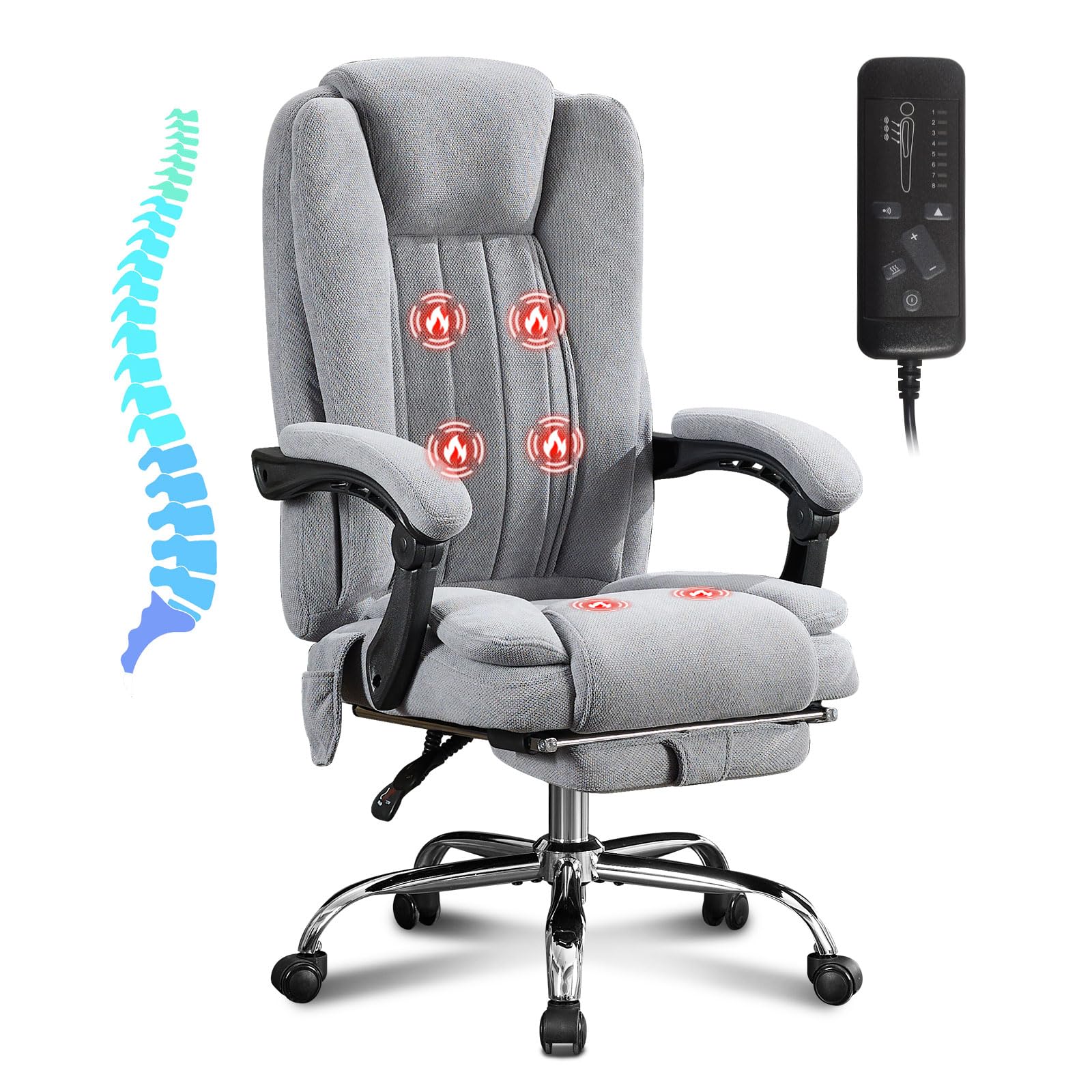 Bosmiller Massage Office Chair With Heat And 6 Vibration Points