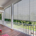 Sunnyroyal Patio Shades Roll Up Outdoor Exterior Roller Shades Roll Up Blinds For Patio Yard Deck Porch Balcony Backyard 4' W X