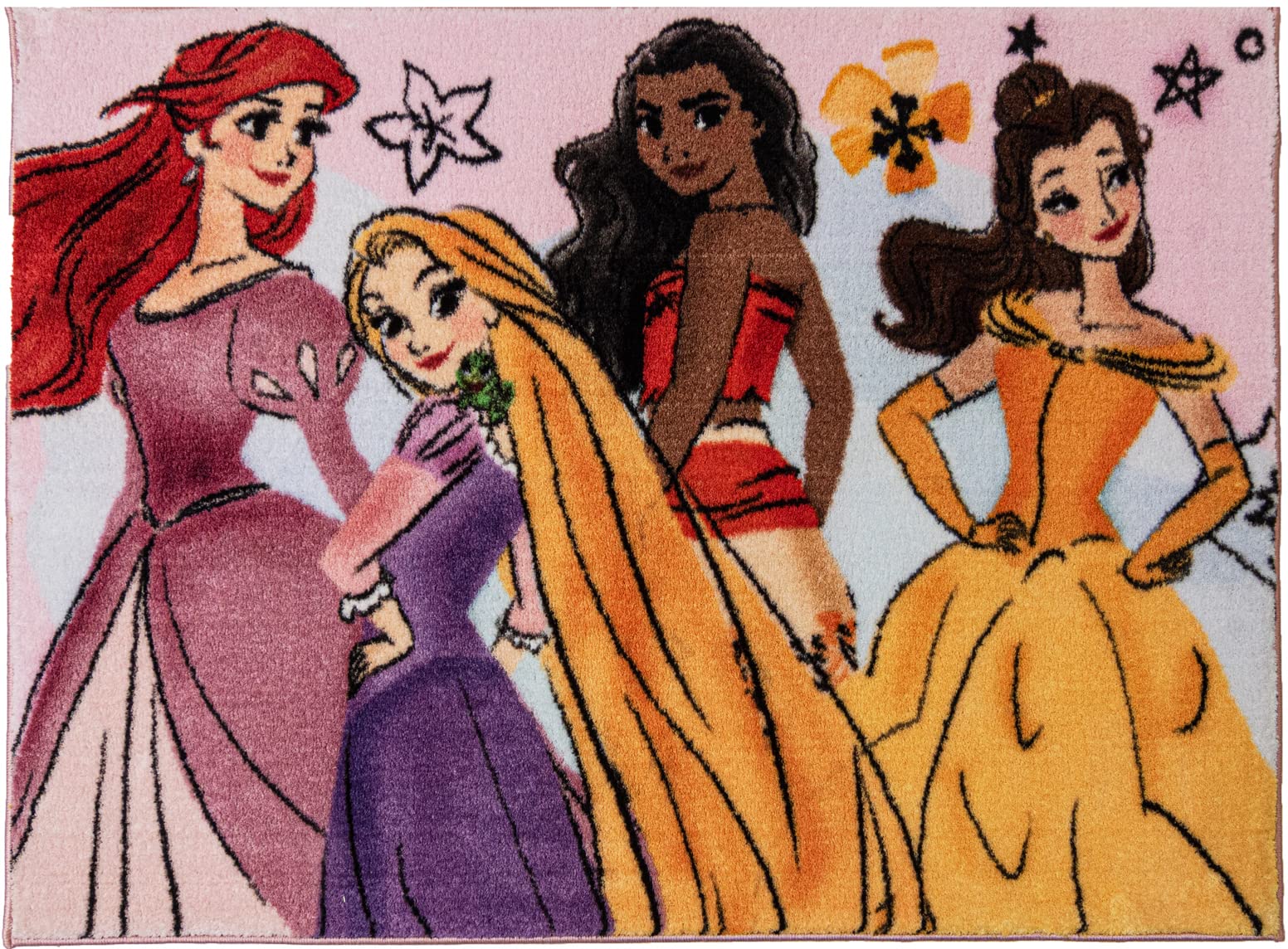 Gertmenian Disney Princesses Area Rug | Suitable For Classroom, Nursery, Bedroom, Or Play Area | Ideal For Toddlers, Babies, And