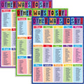 Yisong 3 Pieces English Educational Posters Other Ways To Say Synonyms Poster Grammar Learning Charts For Elementary Middle Scho