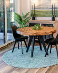 Rugs.com Soft Solid Shag Collection Round Rug - 6 Ft Round Oatmeal Beige Shag Rug Perfect for Kitchens, Dining Rooms