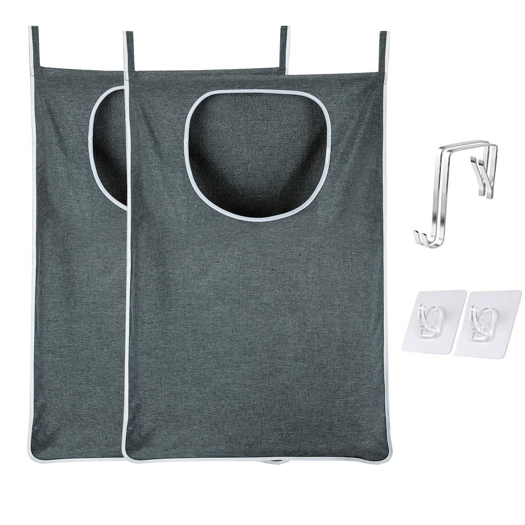 KINGSUSLAY Hanging Laundry Bag with Over Door Hooks, Over Door Laundry Bag and Space Saving Laundry Bag with Zipper, Hanging Ham