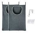 KINGSUSLAY Hanging Laundry Bag with Over Door Hooks, Over Door Laundry Bag and Space Saving Laundry Bag with Zipper, Hanging Ham