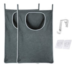 KINGSUSLAY Hanging Laundry Bag with Over Door Hooks, Over Door Laundry Bag and Space Saving Laundry Bag with Zipper, Hanging Ham