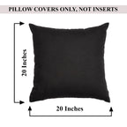 Rely+ Cotton Throw Pillow Covers Black 20''X20'' Set Of 2 Decorative Zippered Throw Pillow Covers For Couch, Sofa, Farmhouse, An