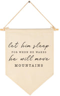 Let Him Sleep for When He Wakes He Will Move Mountains-Pennant Wall Decor Gifts for Baby Boys Kids-Canvas Hanging Pennant Banner