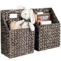Wicker Hanging Storage Basket (10,5Lx6,5Wx13H), Set of 2 Wall Baskets, Water Hyacinth Baskets, Wall Decor Hyacinth Basket Han