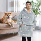 Fiosnow Glow In The Dark Dinosaur Fossil Blanket Hoodies For Women And Men Adult Oversize Wearable Blanket Hoodies For Soft And