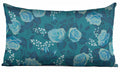 Vargottam Lumbar Pillow Cover  Decorative Pillow Covers 24X14 Inches, Printed Teal Blue Theme Pillowcase, Decorative Lumbar Cus