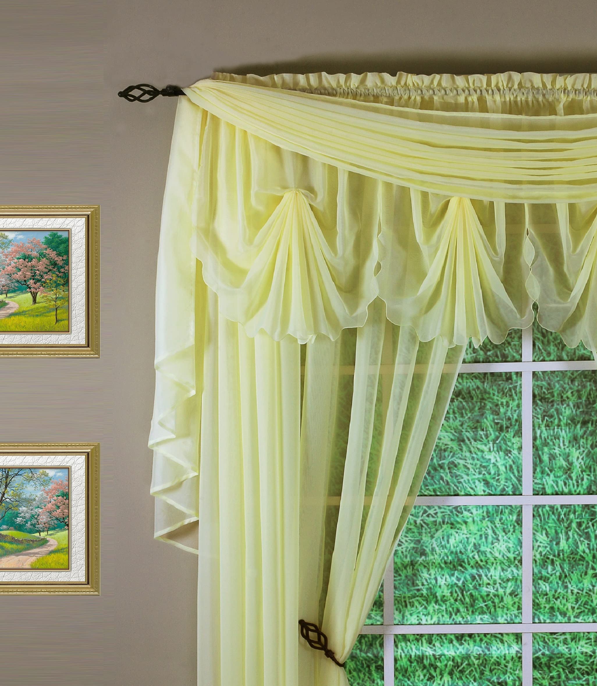 Today'S Curtain Emelia Original Voile Scarf 216', Yellow, 45' W X 216' L