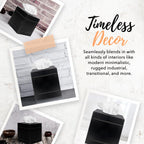 Autumn Alley Farmhouse Black Metal Tissue Box Cover - Industrial Galvanized Metal Tissue Box Holder - Modern Style Decor -Matte