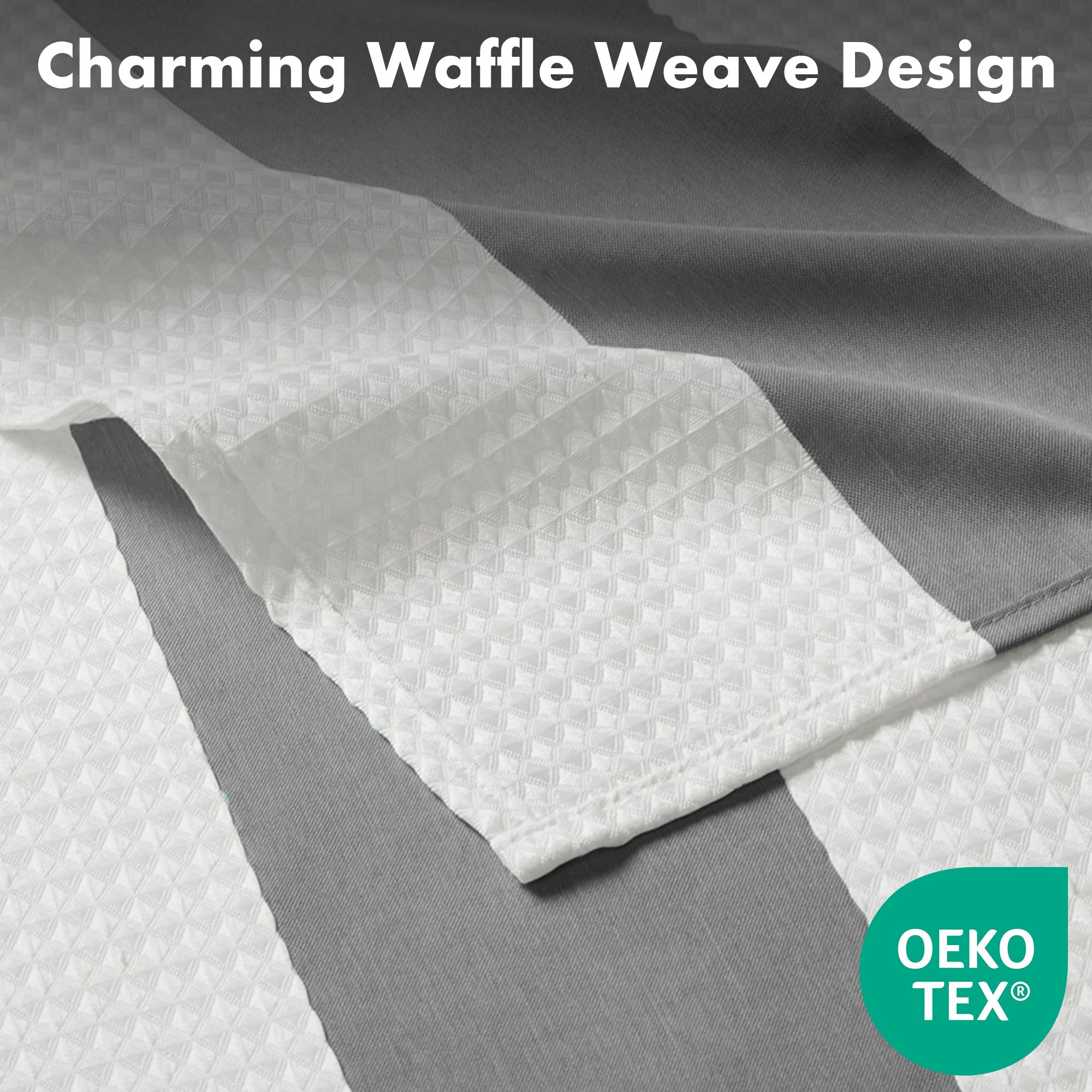 Madison Park Spa Waffle Shower Curtain Pieced Fabric Extra Long Premium Spa Quality Modern Shower Curtains For Bathroom, Tall 72X84, Charcoal