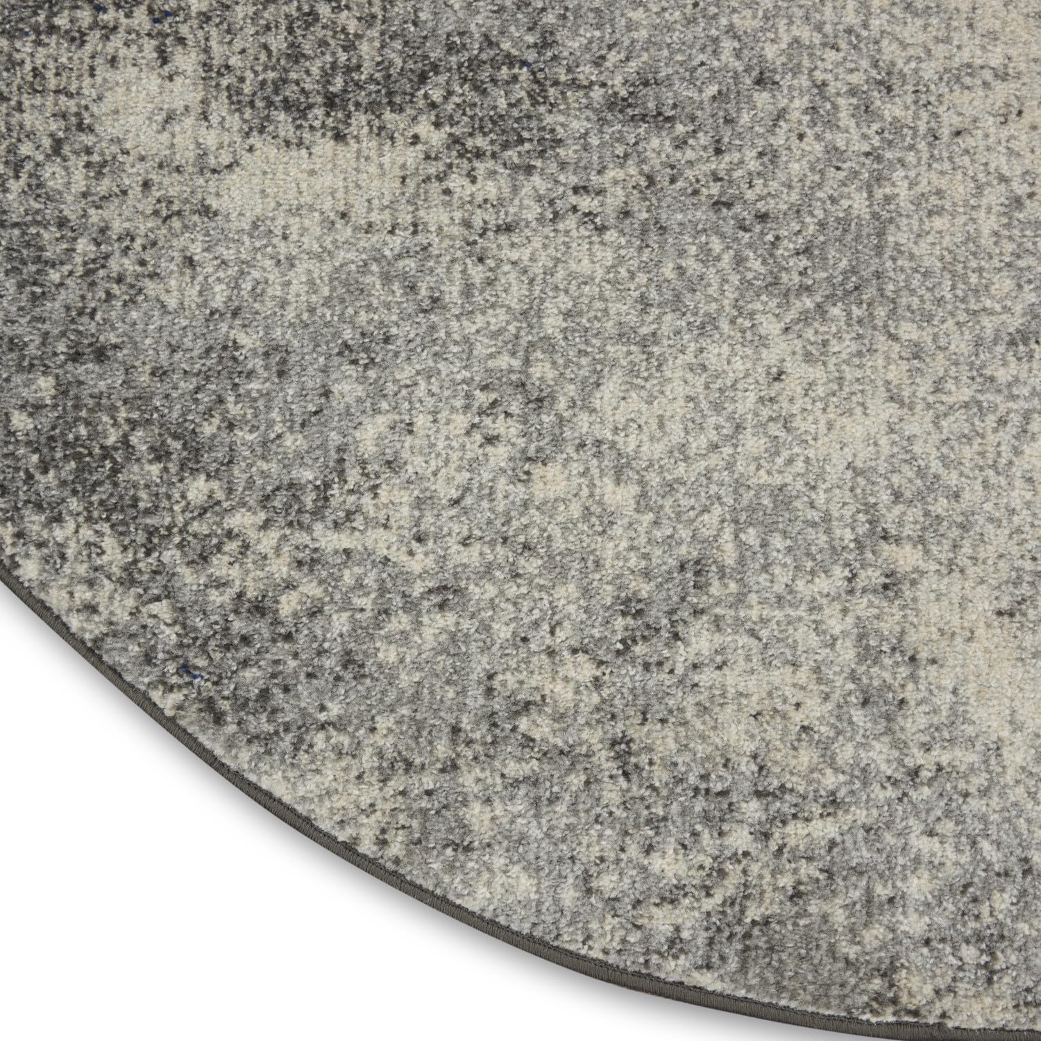Nourison Passion Charcoal/Ivory 4' X Round Area-Rug, Modern, Abstract, Easy-Cleaning, Non Shedding, Bed Room, Living Room, Dinin