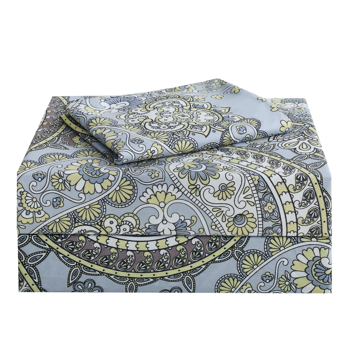 Jsd Paisley Sheet Set Twin Size, 3 Piece Retro Pattern Microfiber Bedding Sheets Extra Deep Pocket