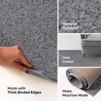 Pet Friendly Solid Color Area Rugs Grey - 9' X 12' Rectangle, Indoor, Stain Resistant, Perfect For Living Room, Bedroom, Dining