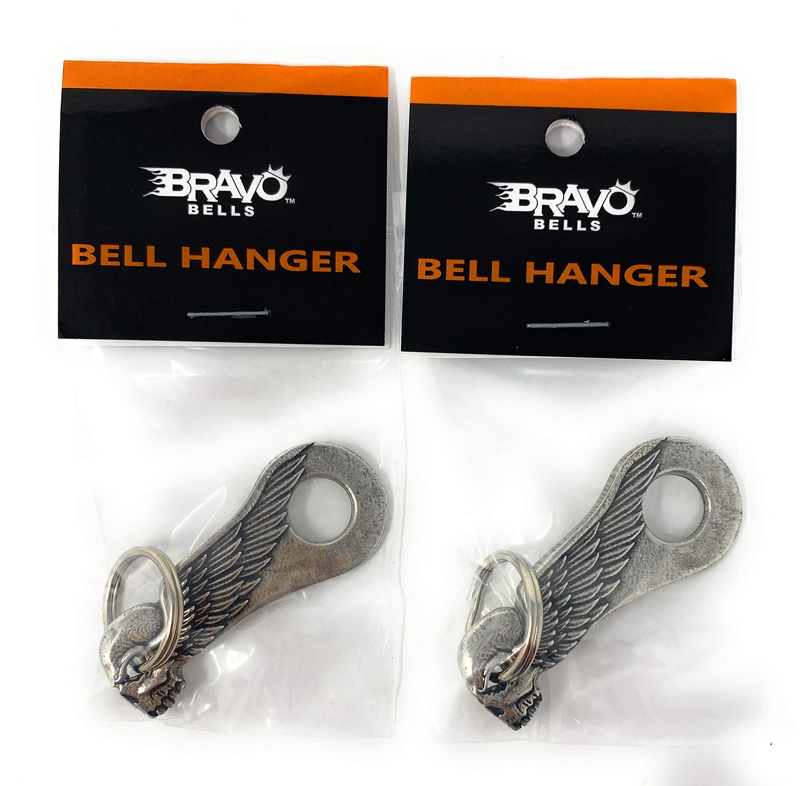Bravo Bells - Skull Wing Bell Hanger Accessory for Biker Motorcycle Riders to Hang Good Luck Riding Bells - Includes Hanger with